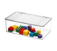 Bacs de rangement transparents - Organisation de bureau transparente carrée - Boîte de rangement de bureau 27,5 x 17,5 x 6 cm | Pour salle de bain cuisine maison appartement maquillage bijoux stylo st