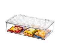 Bacs de rangement transparents - Récipient anti-poussière avec couvercle - Bacs de rangement de cuisine, pour salle de bain, cuisine, maison, dortoir, appartement, maquillage, bijoux, stylo, goûter