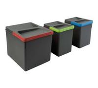 Poubelle de tri-sélectif - 1x12L + 2x6 L - Recycle EMUCA