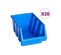 Bacs empilables de stockage 20 pcs Bleu Plastique
