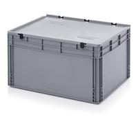 bacs euro eurobox 80 x 60 x 43,5 cm avec couvercle à charnières, Conteneur box en plastique 86/42 80x60x43,5