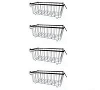Bacs métalliques empilables multicouches pour un stockage efficace des aliments, couche inférieure pour les nouveaux articles, ouverture supérieure (3 niveaux, blanc)