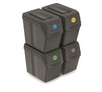 Bacs Tri Sélectif 4x20L Gris Prosperplast ISWB20S4