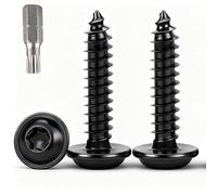 BACSHBY 20 pièces M5x18mm Vis à Tôle Noir Acier Inoxydable A2 V2A Tête Plate Torx Vis Autotaraudeuse avec Rondelle pour Bois,Plastique,Métal