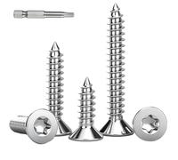 BACSHBY 50 pièces M4x16mm Vis à Bois en Inox Tête Fraisée Torx, Vis Autoforeuse Acier Inoxydable A2 V2A Filetage Total pour Panneaux Agglomérés Terrasses, avec Embout de Tournevis