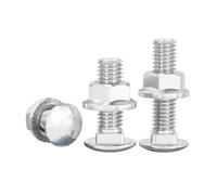 BACSHBY Lot de 20 boulons tire-fond, écrous et boulons de carrosserie carrés M8 x 40 mm, vis tire-fond en acier au carbone avec écrous hexagonaux à bride