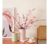 Bacucine Lot de 6 branches de cerisier artificielles en soie synthétique pour vase, mariage, décoration d'intérieur (rose foncé)