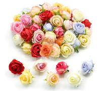 Bacucine Lot de 60 pétales de Rose artificiels Multicolores de 4,6 cm - Mini Roses artificielles en Soie - pour travaux manuels, Mur, Jardin, fête, Mariage (12 Couleurs mélangées)