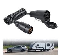 Bacxzomx 2M Rallonge Remorque 7 Broches vers 13 Broches, 12V Rallonge Remorque avec Prise Mâle 7 Broches et Prise Femelle 13 Broches, Rallonge Spirale Câble Remorque pour Caravane Camion RV