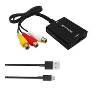 Bacxzomx Convertisseur RCA vers HDMI, Adaptateur RCA vers HDMI, 720P/1080P Adaptateur AV vers HDMI Vidéo Audio Convertisseur, Supporte PAL/NTSC pour PC, TV, WII, Xbox, STB, VHS, VCR