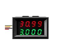 BACYDLPL Double Affichage LED 4 Bits 0,28 ampèremètre numérique voltmètre Tension Courant mètre DC 0-33,0 V/1 A/3 A 5 Fils(Red Green)