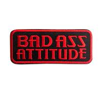 Bad Ass Attitude - Ecusson thermocollant patches appliques, Taille: 9,8 x 4 cm