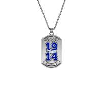 Bad Bananas BBGreek Phi Beta Sigma Paraphernalia - Vendeur officiel - Collier pendentif plaque d'identité avec chaîne corde de 61 cm - Collection, 24-inch, Métal, Pas de pierre précieuse