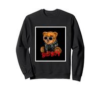 Bad Boy Funny Teddy Bear Illustration Graphic Design Style Sweatshirt