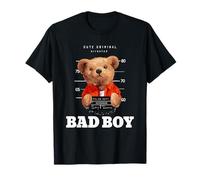 Bad Boy Tee Shirt, Funny Teddy Bear Graphic Design Style Fun T-Shirt