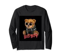 Bad Boy Tee Shirts, Funny Teddy Bear Graphic Design Style Manche Longue