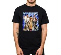 Bad Bunny Hip Hop Rapper Bunny Raptee Gift for Fan Classic Top Trend Vintage Style Music Unisex 100% Cotton Short-Sleeve T-Shirts Black S