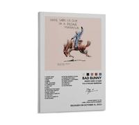 Bad Bunny Nobody Knows What's Going To Happen Tomorrow. Décoration murale imperméable sur toile impression haute définition adaptée pour chambre à coucher, salon, café, décoration avec cadre 61 x 91