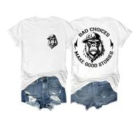 Bad Choices Make Good Stories T-shirt humoristique singe graphique pour homme et femme, blanc, L