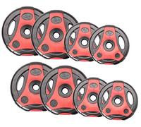 Bad Company Disques de poids avec poignées série K-Grip I poids recouvert de plastique avec trou de 30/31 mm Les Lot de 2 pièces de 2,5 à 10 kg ou ensemble composé de plusieurs pièces de 7,5 à 30 kg