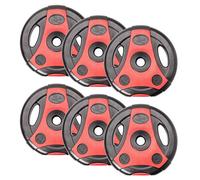 Bad Company Disques de poids avec poignées série K-Grip I poids recouvert de plastique avec trou de 30/31 mm Les Lot de 2 pièces de 2,5 à 10 kg ou ensemble composé de plusieurs pièces de 7,5 à 30 kg