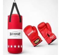 Bad Company Kit de boxe pour enfants et adolescents jusqu'à 12 ans - Sac de frappe avec suspension de 55 x 25 cm et gants de boxe pour enfants de 8 oz - Sac de frappe suspendu pour enfants