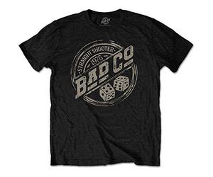Bad Company - T-Shirt # S Unisex Black # Straight Shooter Roundel