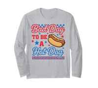 Bad Day to Be A Hot Dog Barbecue Amusant 4 Juillet Manche Longue