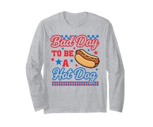 Bad Day to Be A Hot Dog Barbecue Amusant 4 Juillet Manche Longue