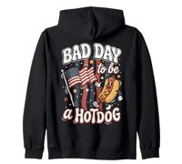 Bad Day to Be A Hot Dog Funny Patriotic Sweat à Capuche