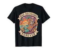 Bad Decisions Forever Graphique Squelette Plage T-Shirt