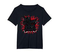 Bad Decisions Make Good Stories Funny Party Humour T-Shirt, Femme Grandes Tailles, Noir, 5X