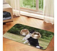 Bad Dog Border Collie,Waterproof Pet Feeding Mat,PU Leather Placemats for Cat Dog Water Bowl,Food Mats,40x60cm