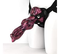 Bad Dragon - Devan Monster Godemichet Strap-on Godemichet Anal Godemichet réaliste en silicone avec ventouse Sextoy Unisexe Vaginal et anal Gode avec Harnais (Noir)