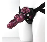 Bad Dragon - Godemichet Batt Monster Strap-on Godemichet anal réaliste en silicone avec ventouse Sextoy Unisexe vaginal et anal Godemichet avec harnais (noir)