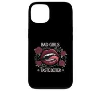 Bad Girls Taste Better Vampire Lips Gothic Floral Coque pour iPhone 13