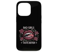 Bad Girls Taste Better Vampire Lips Gothic Floral Coque pour iPhone 13 Pro