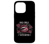 Bad Girls Taste Better Vampire Lips Gothic Floral Coque pour iPhone 14 Pro Max