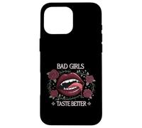 Bad Girls Taste Better Vampire Lips Gothic Floral Coque pour iPhone 16 Pro Max