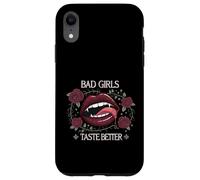 Bad Girls Taste Better Vampire Lips Gothic Floral Coque pour iPhone XR