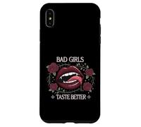 Bad Girls Taste Better Vampire Lips Gothic Floral Coque pour iPhone XS Max