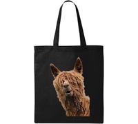Bad Hair Day Lama Funny Art Sac fourre-tout en coton écologique Noir Taille unique, noir, One Size, noir, One Size