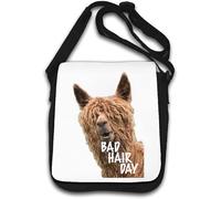 Bad Hair Day Lama Sac à bandoulière humoristique Blanc, blanc, Taille unique