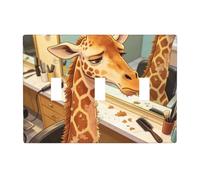 Bad Haircut Plaque d'interrupteur à 3 interrupteurs girafe en polycarbonate incassable résistant à la chaleur Décoration pour la maison