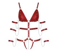 Bad Kitty Body de la Sangle pour femme Dark Red XXL