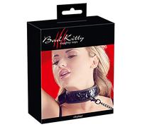 Bad Kitty Collier choker et laisse motif pierres précieuses Noir