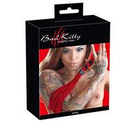 Bad Kitty – Fouet – Mini martinet à lanières velours – Rouge