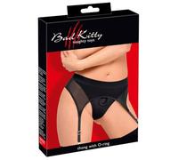 Bad Kitty Gode-ceinture String avec Porte-Jarretelles Black XXL