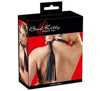 Bad Kitty Mini Fouet en Faux Cuir Noir 38 cm Taille unique