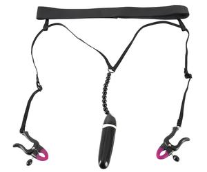 Bad Kitty - Pince à lèvres vibrante avec culotte - noir (S-L)